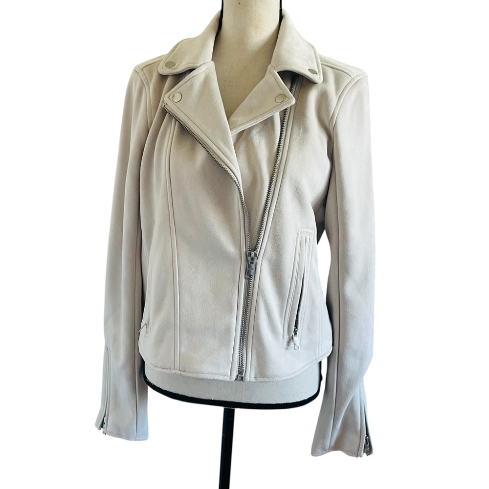 Abercrombie & Fitch Vegan Suede Light Cream Jacket